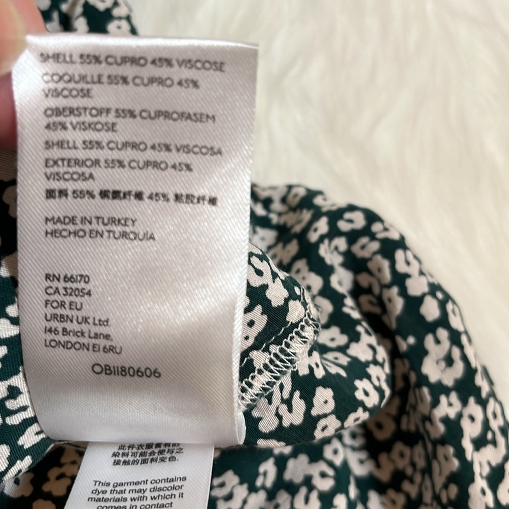 Free People Green White Floral Wrap Style Dress - Picture 13 of 13